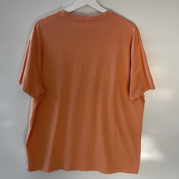 Polo Ralph Lauren Men's Shirt Large Orange Hawaiian Script Logo Short Sleeve Tee - Picture 5 of 11
